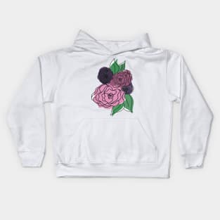 Purple and Violet Flowers Kids Hoodie